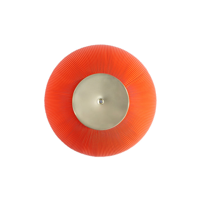 Manhattan Comfort Modern Anderson Coffee Table Upholstered Leatherette with Ceramic Faux Marble Tabletop - Orange