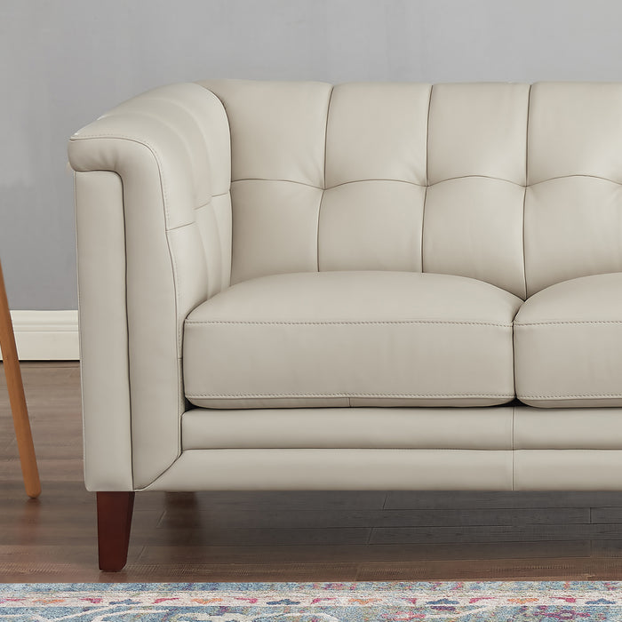 Hydeline Bodie Leather Sofa - Vanilla
