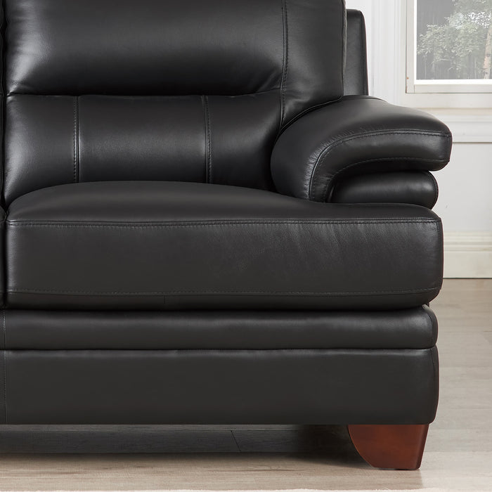 Hydeline Luxor Leather Loveseat - Black