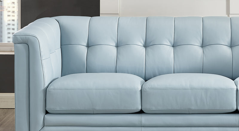 Hydeline Bodie Leather Sofa - Spa Blue