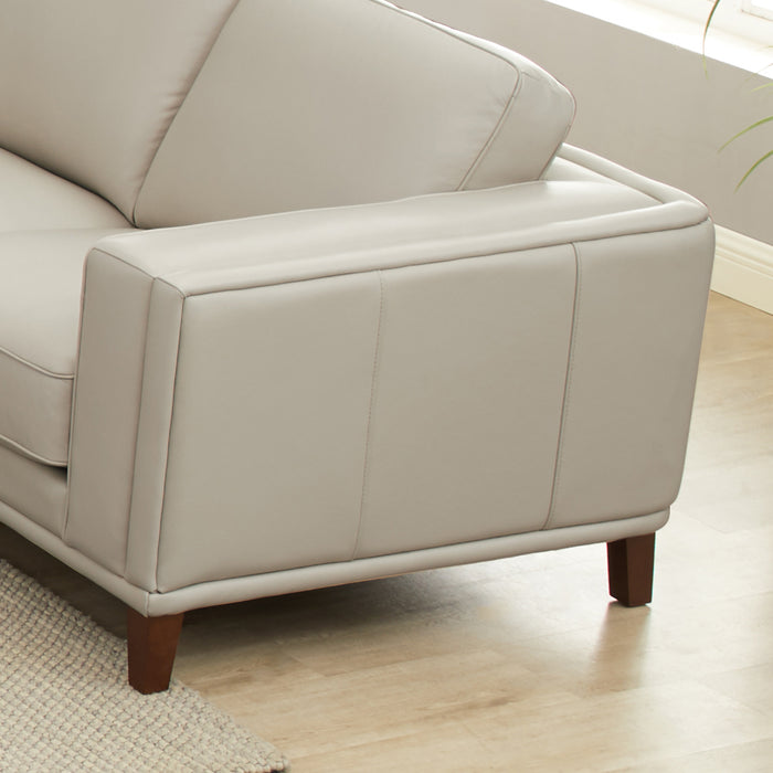 Hydeline Lyon Leather Loveseat - Vanilla