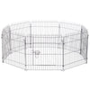 Pawhut 24inch 8-panel Octagon Pet Exercise Playpen Crate Foldable Dog Cage Pen Puppy Kennel, Black