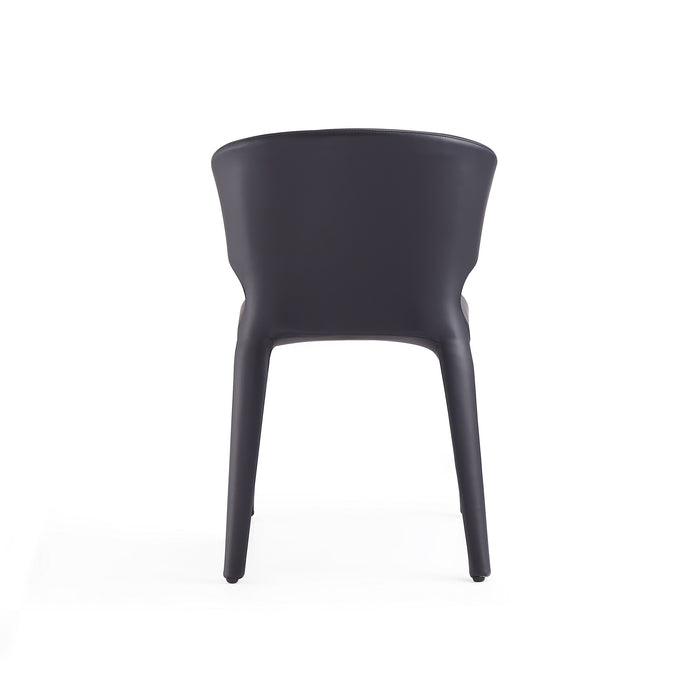 Manhattan Comfort Set of 2 Conrad Faux Leather Dining Chairs - Black