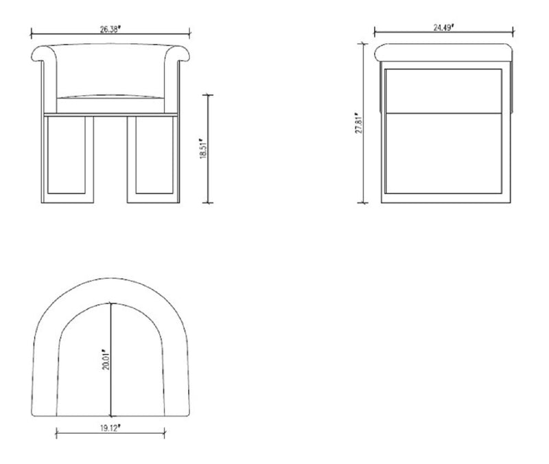 Manhattan Comfort Corso Leatherette Dining Chair with Metal Frame - Cream