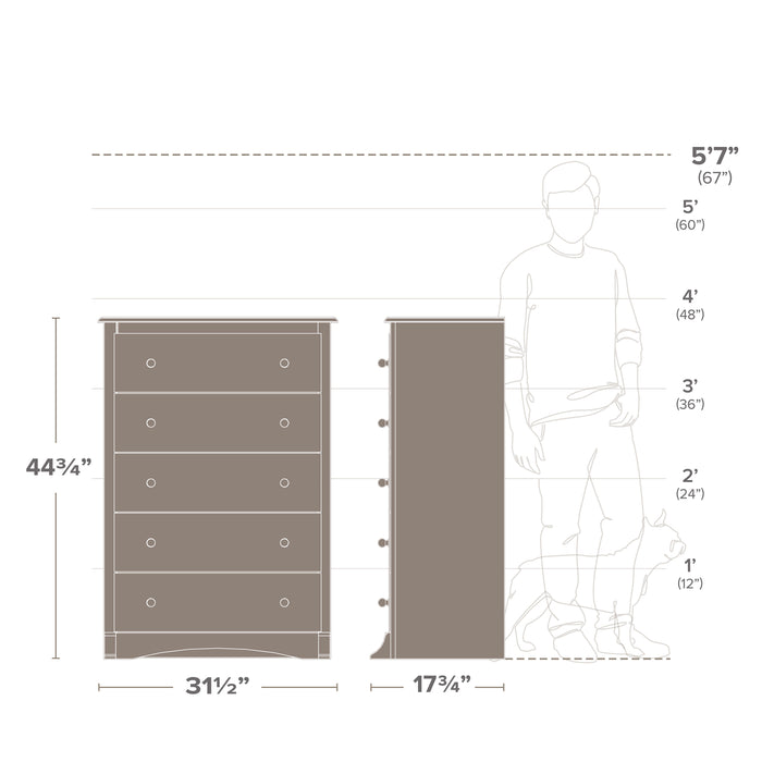 Salt Spring 5-Drawer Chest - Drifted Grey