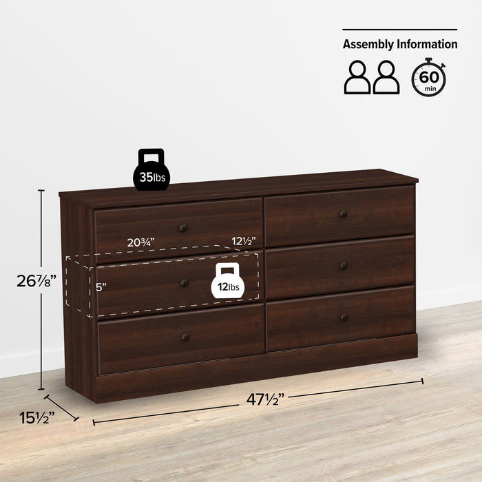 Astrid 6-Drawer Dresser - Espresso
