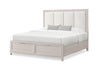 Elana Storage Bed with Upholstered Headboard, Beige – Queen Size