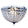 Elegant Designs Victoria Crystal Rain Drop Ceiling Light Flush Mount