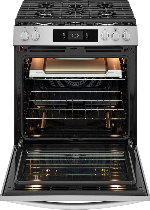 Frigidaire Gallery 6 Cu. Ft. Gas Range with Stone-Baked Pizza - Smudge-Proof® Stainless Steel - GCFG3070BF