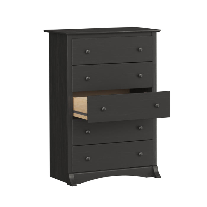 Jade 5-Drawer Chest - Washed Black