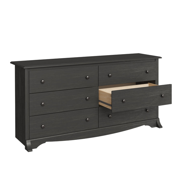 Jade 6-Drawer Chest - Washed Black