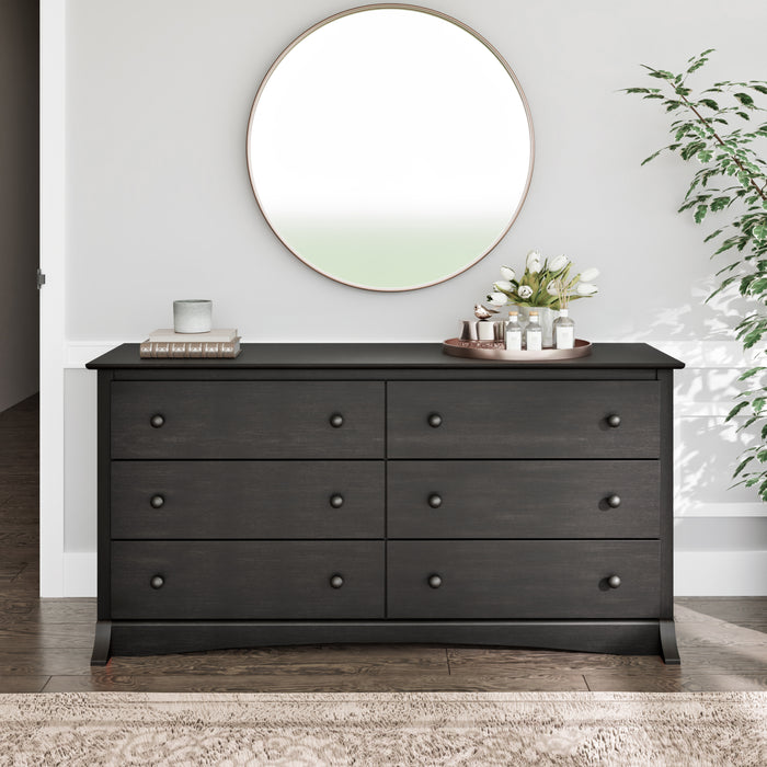 Jade 6-Drawer Chest - Washed Black