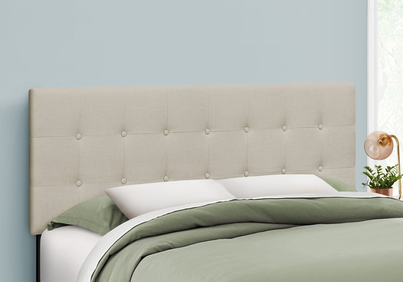 Queen Size Beige Linen-look Headboard