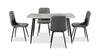 Arlo 5pc Dining Set with Table & 4 Charcoal Chairs, Sintered Stone & Metal, 55\"W - Charcoal & Grey/Black