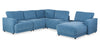 Voyage Modular 6-Piece Right-Facing Fabric Sectional with Console and Removable Back Cushions – Blue