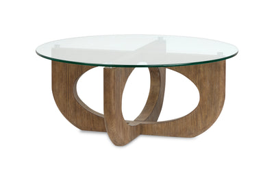 Kerwin 40" Coffee Table with Glass Top - Almond | Table à café Kerwin de 40 po avec dessus en verre - amande