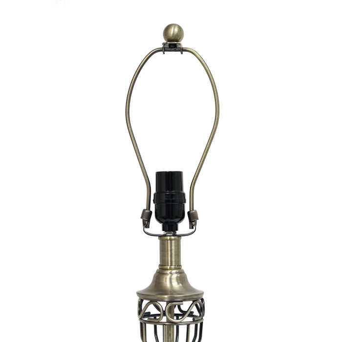 Elegant Designs 3-Piece Two Table Lamp and One Floor Lamp Set - Antique Brass