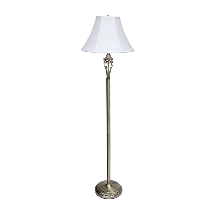 Elegant Designs 3-Piece Two Table Lamp and One Floor Lamp Set - Antique Brass
