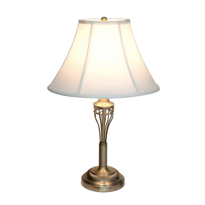 Elegant Designs 3-Piece Two Table Lamp and One Floor Lamp Set - Antique Brass