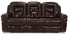 Leo 87.5\" Genuine Leather Power Reclining Sofa - Walnut Brown