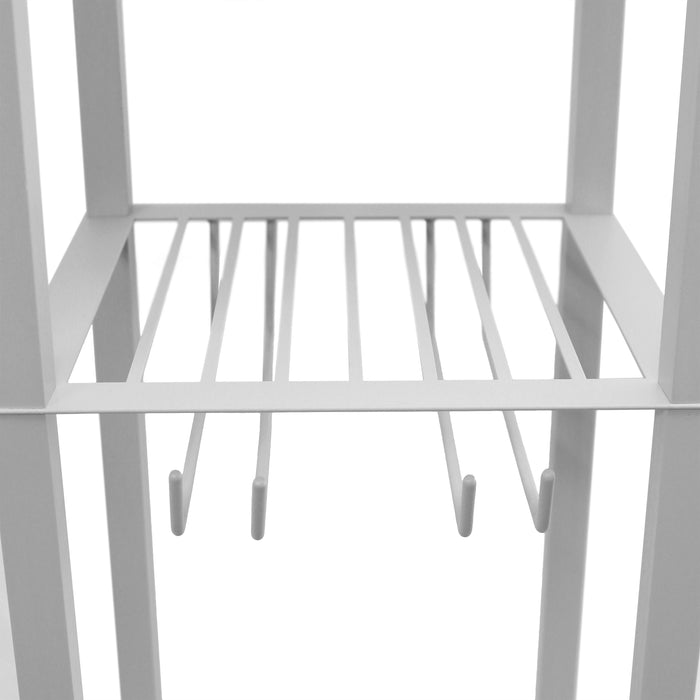 Simple Designs Floor Lamp with Shelf and Wine Rack - Grey