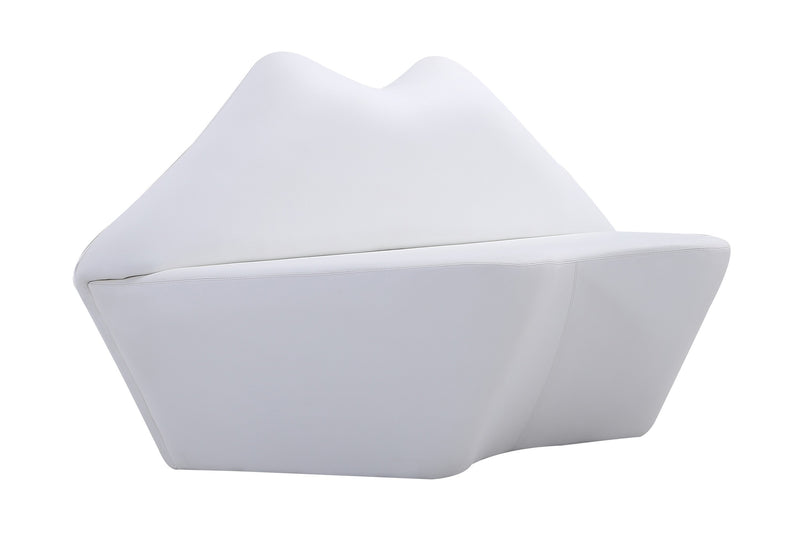 Manhattan Comfort Kiss 61.8\" Faux Leather Loveseat - White