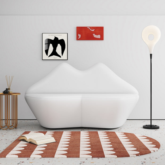 Manhattan Comfort Kiss 61.8\" Faux Leather Loveseat - White