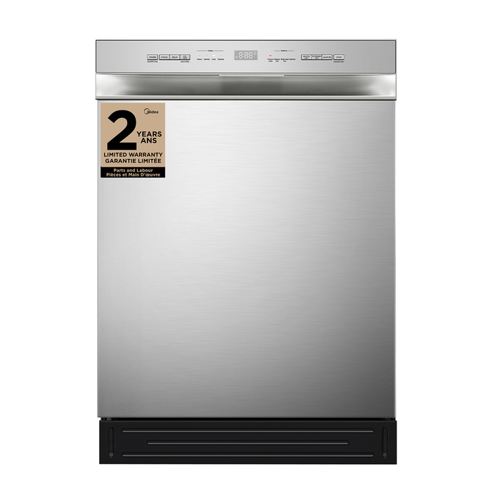 Midea 24\" Front-Control Dishwasher with Interior Light - MDF24P2BST