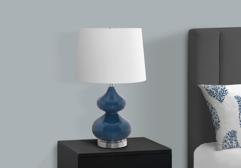 24\" Blue Glass Table Lamp