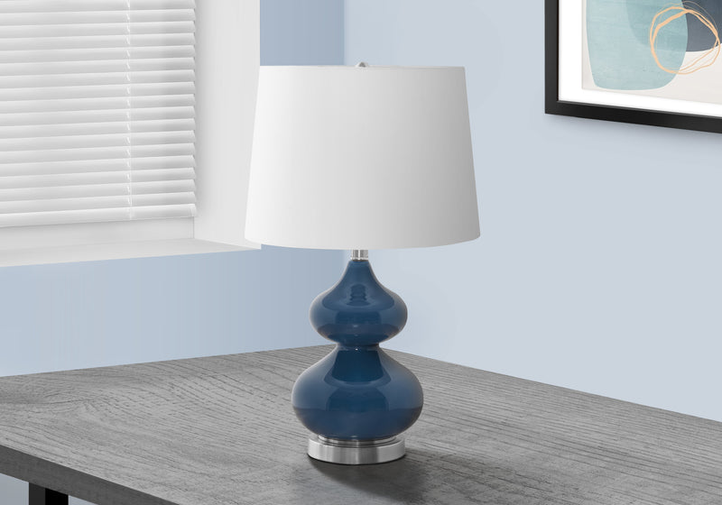 24\" Blue Glass Table Lamp