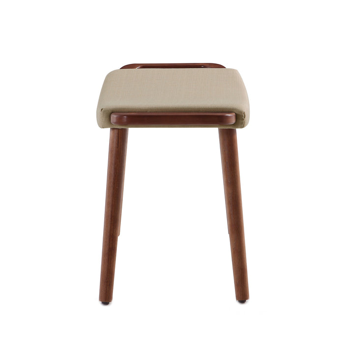 Manhattan Comfort Geta Ottoman - Barley & Antique Walnut