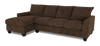 Made in Canada Customizable Sofa Lab Arc Fabric Left-Facing Sofabed Sectional - Teddy Walnut