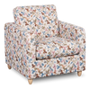 Made in Canada Sofa Lab Customizable Club 36\" Fabric Accent Chair with Wood Legs – Rose Accent Fabric