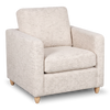 Made in Canada Sofa Lab Customizable Club 36\" Fabric Accent Chair with Wood Legs – Chenille White