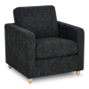 Made in Canada Sofa Lab Customizable Club 36\" Fabric Accent Chair with Wood Legs – Plush Charcoal