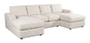 Made in Canada Customizable Sofa Lab Curve Fabric Double Chaise Sectional - Chenille White