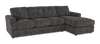 Made in Canada Customizable Sofa Lab Curve Right-Facing Fabric Sofa Chaise – Plush Charcoal