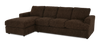 Made in Canada Customizable Sofa Lab Curve Left-Facing Fabric Sofa Chaise – Plush Chocolate