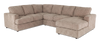 Made in Canada Customizable Sofa Lab Curve 3 Piece Right-Facing Fabric Sectional with Chaise – Chenille Praline