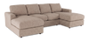 Made in Canada Customizable Sofa Lab Curve Fabric Double Chaise Sectional - Chenille Praline