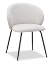 Evita Dining Chair with Cushion Fabric Seat & Back, Metal – Beige