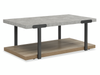 Felicity 44” Rectangular Coffee Table with Shelf and Casters – Grey