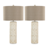 Lacey 31\" 2-Piece Table Lamp Set with Beige Linen-Look Shade – Brown