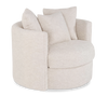 Made in Canada Sofa Lab Customizable Nest 42\" Fabric Swivel Accent Chair – Chenille White