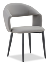 Orion Dining Chair with Vegan-Leather Fabric, Metal – Grey