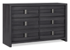 Rocco Bedroom 6-Drawer Dresser, 62\"W x 37\"H - Dark Grey