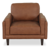 Venice 39\" Traditional Genuine Leather Accent Chair – Light Brown