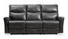 Quest 82.5\" Leather-Look Fabric Power Reclining Sofa - Grey