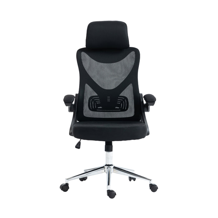 Techni Mobili Essential Ergonomic Office Chair with Headrest and Lumbar Support - Black