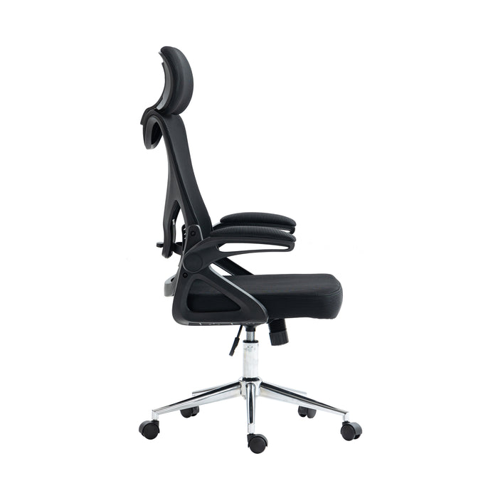 Techni Mobili Essential Ergonomic Office Chair with Headrest and Lumbar Support - Black